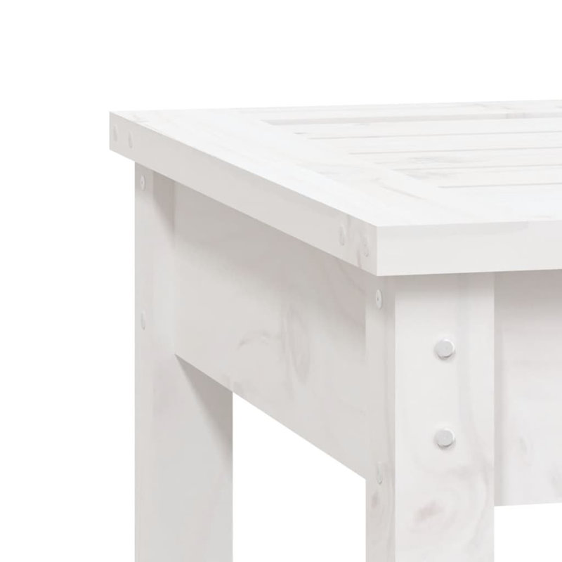 Laportia Wooden Picnic Bench, White, 45cm H x 50cm W x 44cm D