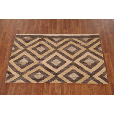 Geometric Wool Kilim Oriental Accent Rug 3x5