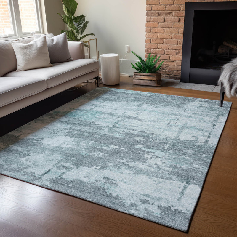 Machine Washable Indoor/Outdoor Jadiel ACN2362 Abstract Rug, Rectangle 3' x 5'