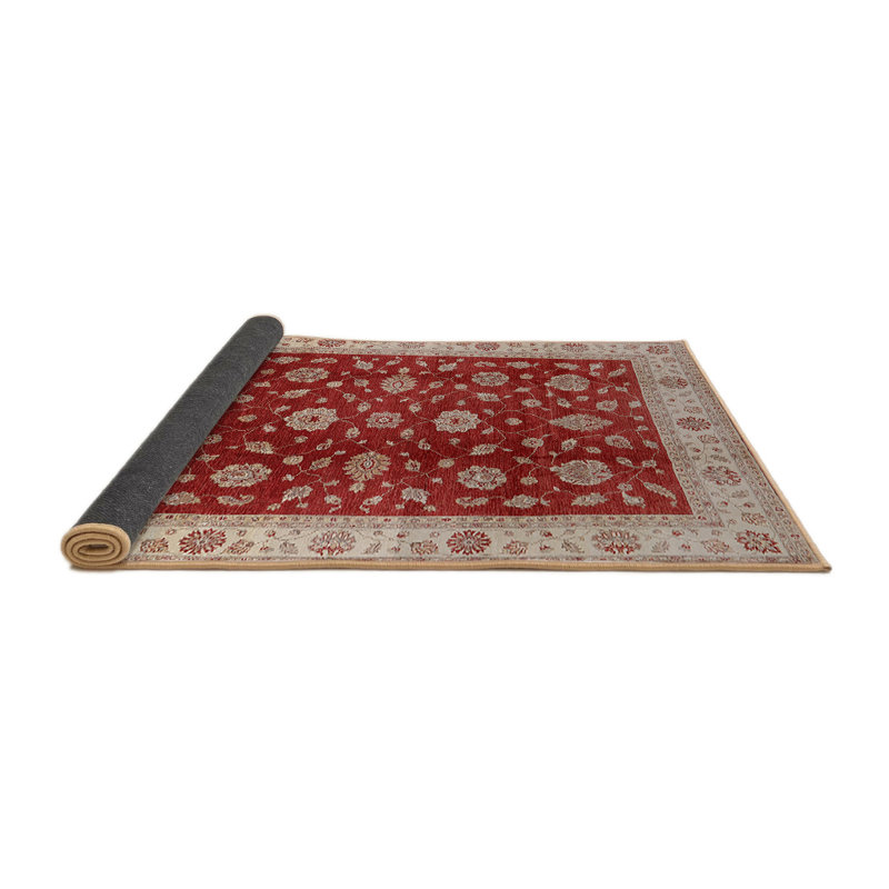 Tapis beige / rouge Swavi, Carré 8 pi