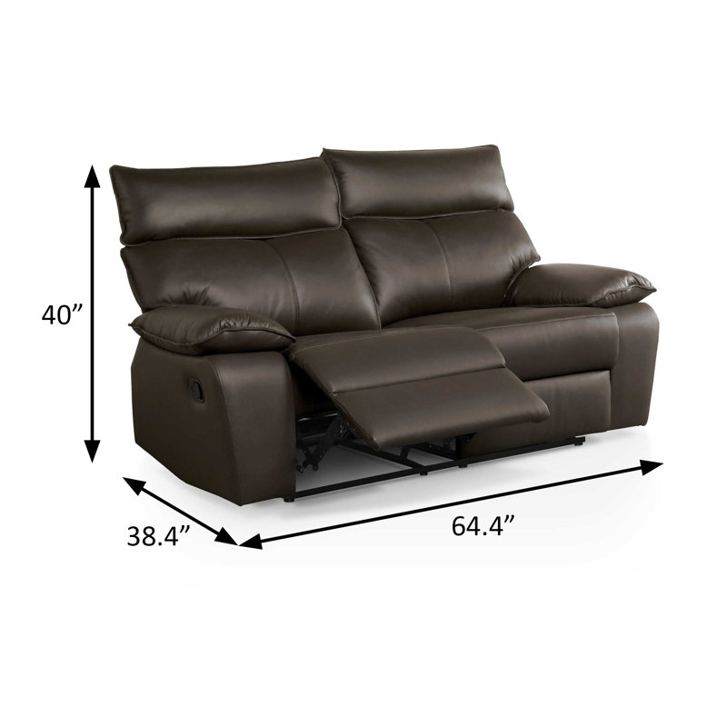 Causeuse contemporaine l 64,4 po, brun
