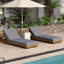 Ensemble de chaise longue en bois d'acacia massif avec coussin de salon-350270616-350270617