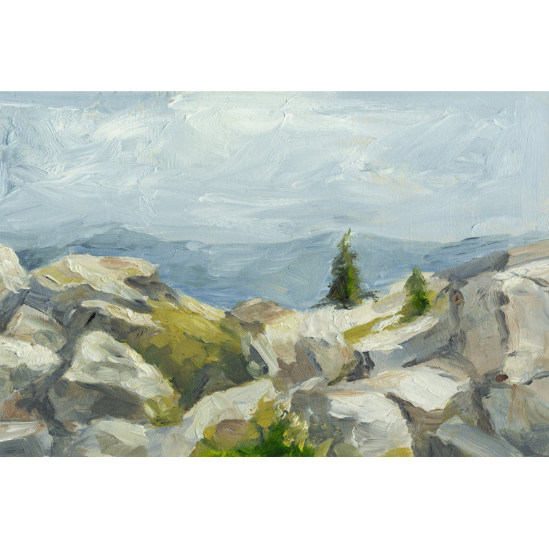 Impasto Mountainside III - Painting Print, 30cm H x 46cm W, Wrapped Canvas