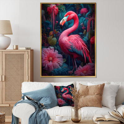 «Tropical Flamingo Grace III - Flamingo», reproduction d'art sur toile
