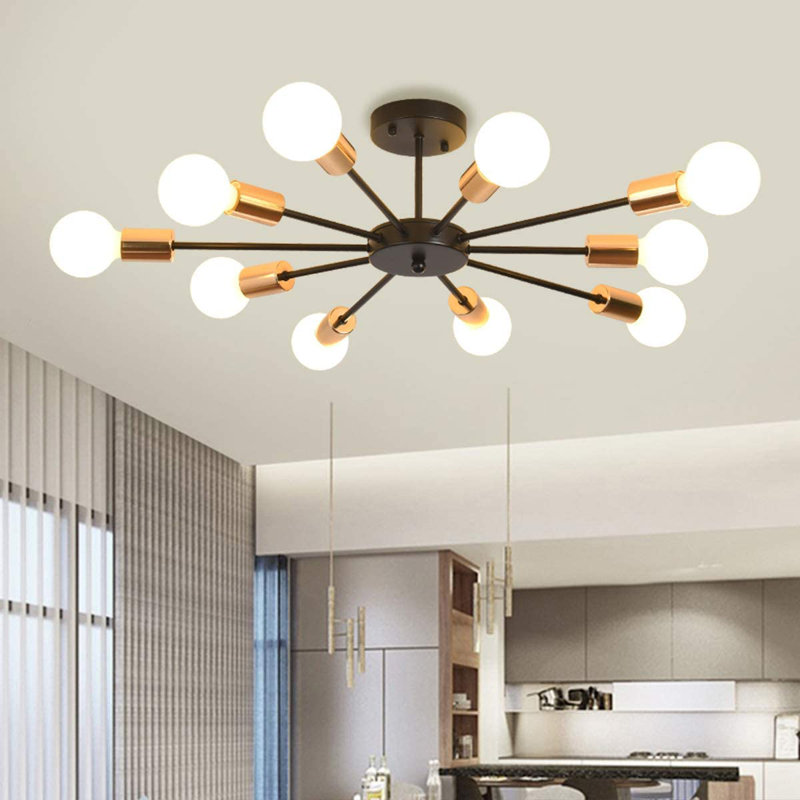 Austwell 10 - Light Sputnik Chandelier, Black