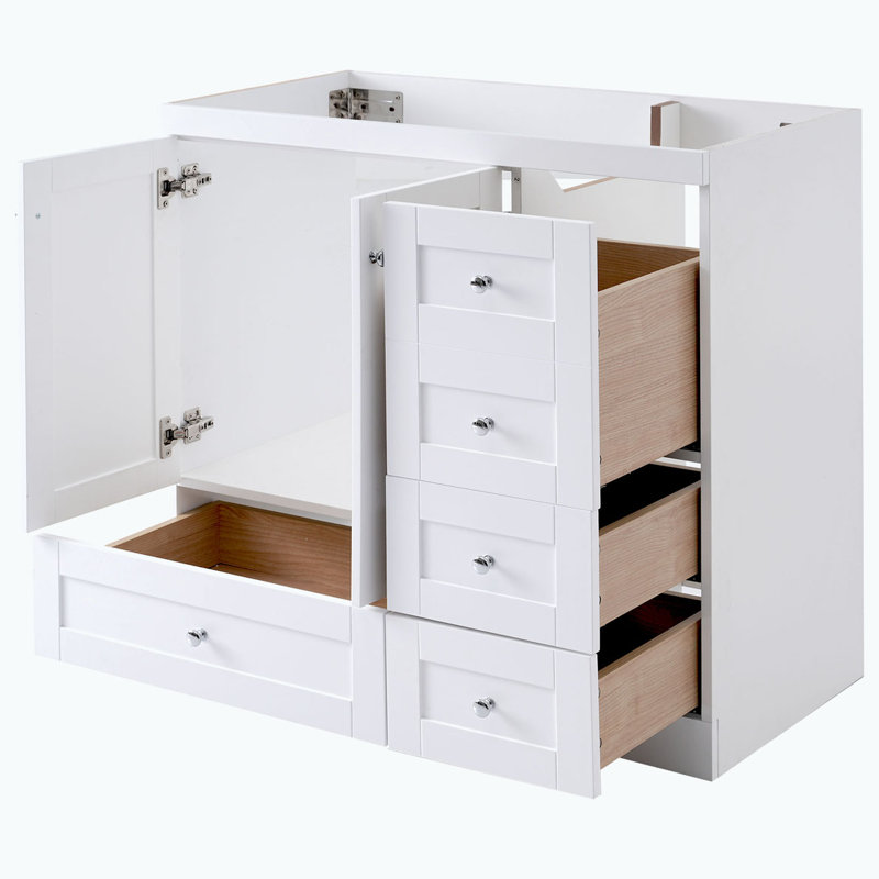 Meuble-lavabo de salle de bain sans lavabo, Blanc