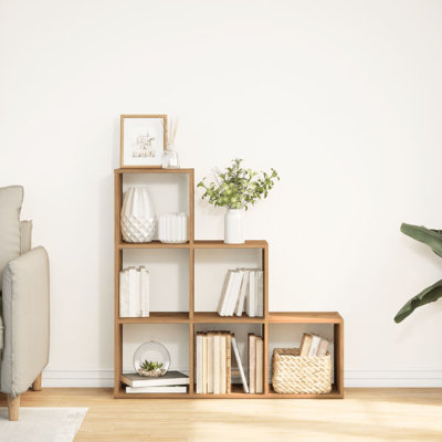 Room Divider Bookcase Artisan Oak Engineered Wood 3-Tier