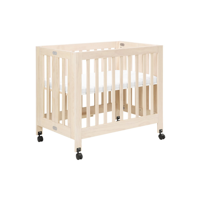 Origami Mini Portable Crib, Washed Natural