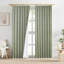 Fabdivine Green Pinch Pleated Curtain Thick Linen Hook Drapes 27x108 Inches Hand Block Print for Home Decorative, Farmhouse, Summer or Spring 2 Panel Set Curtains Floral Pattern, Blackout, Traz-1499261028