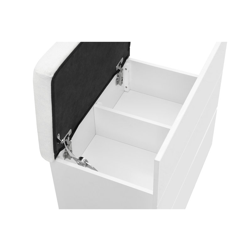 ELISA WHITE VANITY SET WITH STOOL, White