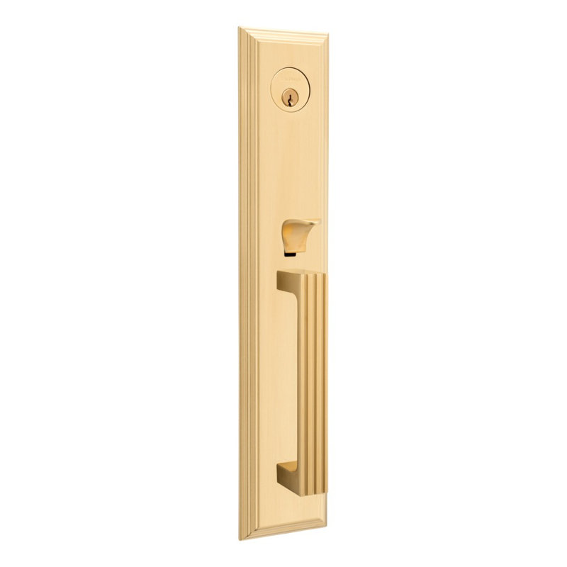 Tremont Full Single Cylinder Handleset With 5069 Knob, Satin Brass