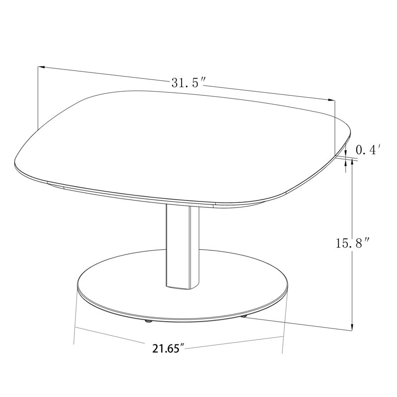 Daniella Coffee Table, 16" H x 32" W x 32" D