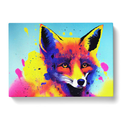 Fox Splashed Vol.2 Abstract - Wrapped Canvas