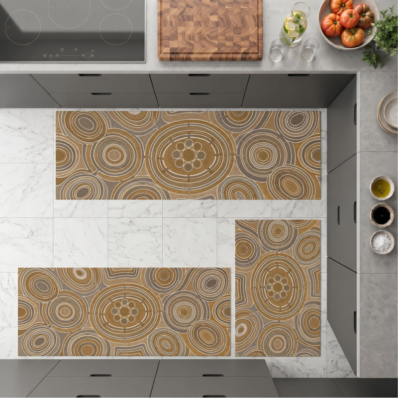 Tapis de cuisine lavables circulaires antidérapants