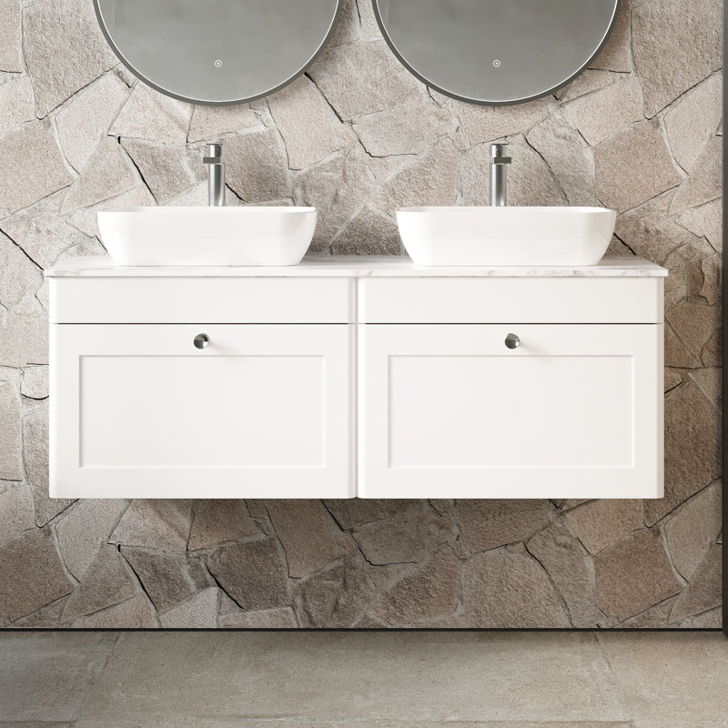 Classique Bathroom Vanity, Satin White, 121cm W