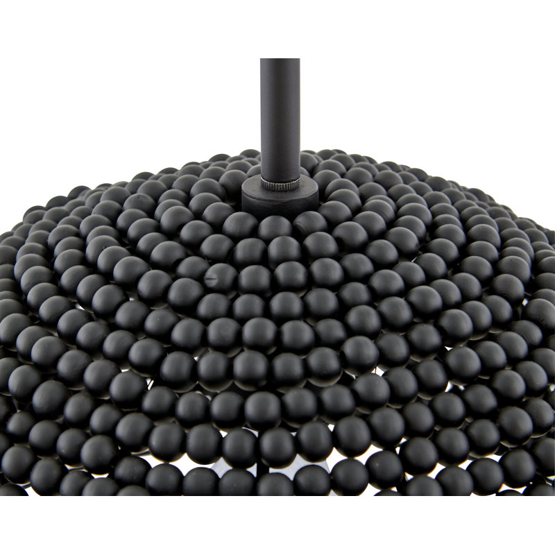 Dalia 1-Light Wooden Bead Dome Convertible Pendant, Black
