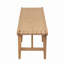 Élégant banc de chambre en bois d'acacia avec siège en similicuir
