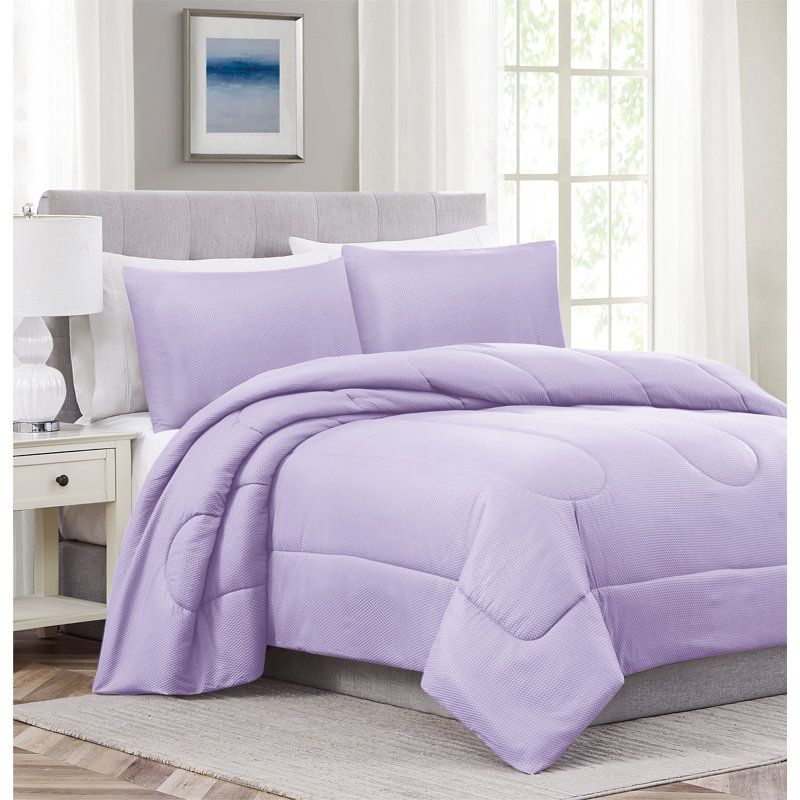 Édredon en microfibre 3 pièces, Édredon très grand, Lilas