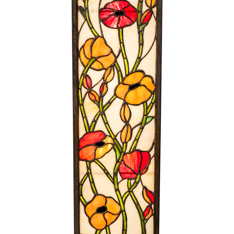 Victorian Tiffany Poppy Stained Glass Window