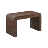 Brea 54'' Writing Desk – Curved Toasted Burl Wood, Modern Sculptural Design