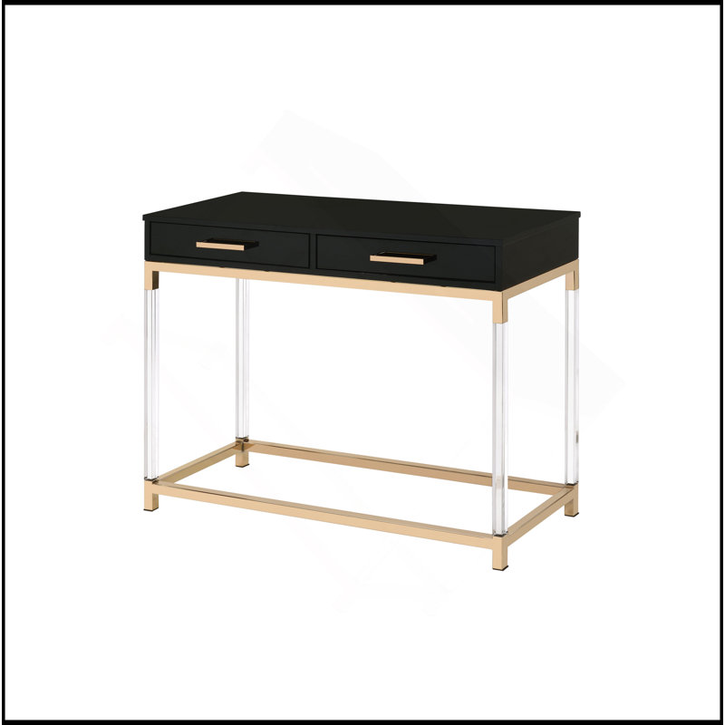 Table de canapé noire et dorée