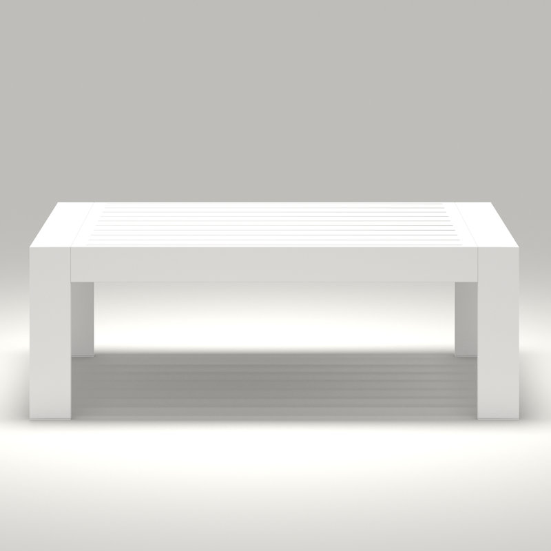 Alturas Standalone Product Aluminum Outdoor Patio Coffee Table Modern Rectangle End Table, White