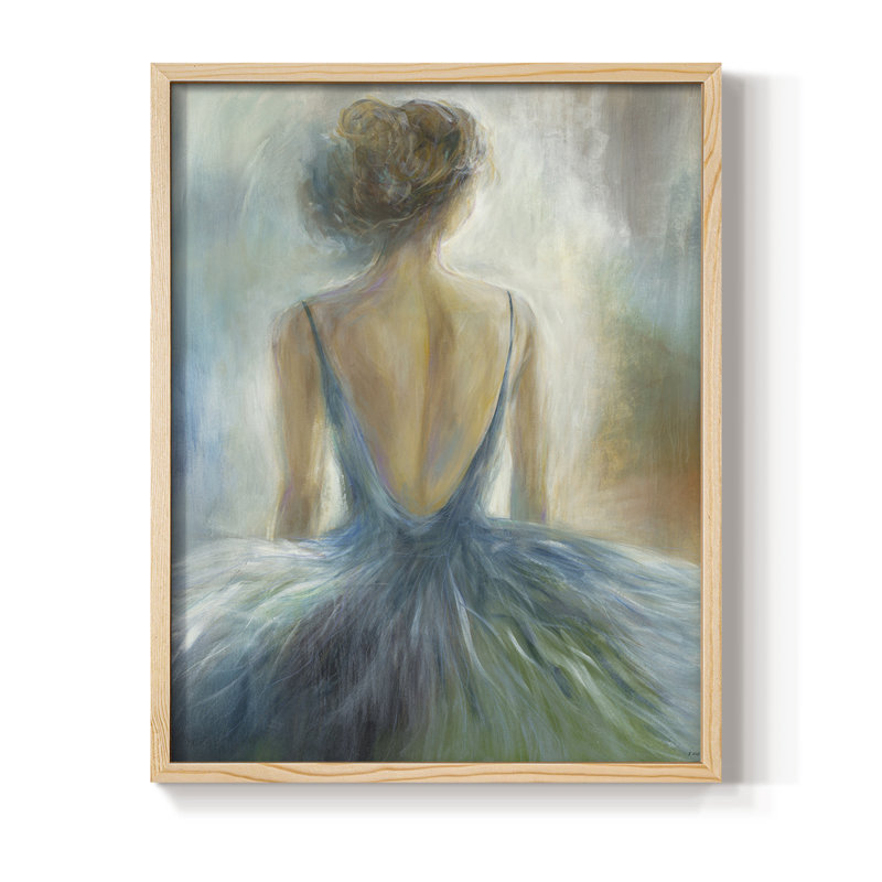 «Lady in Blue», reproduction encadrée - bois massif, H 15 po x l 12 po, Naturel