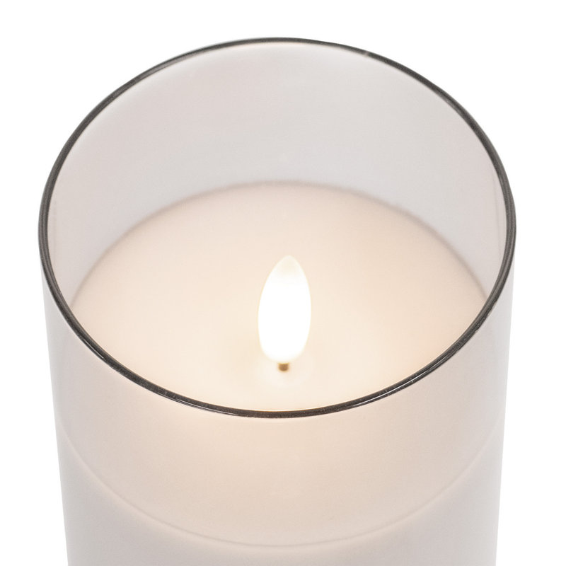 Flameless Jar Candle with Glass Holder