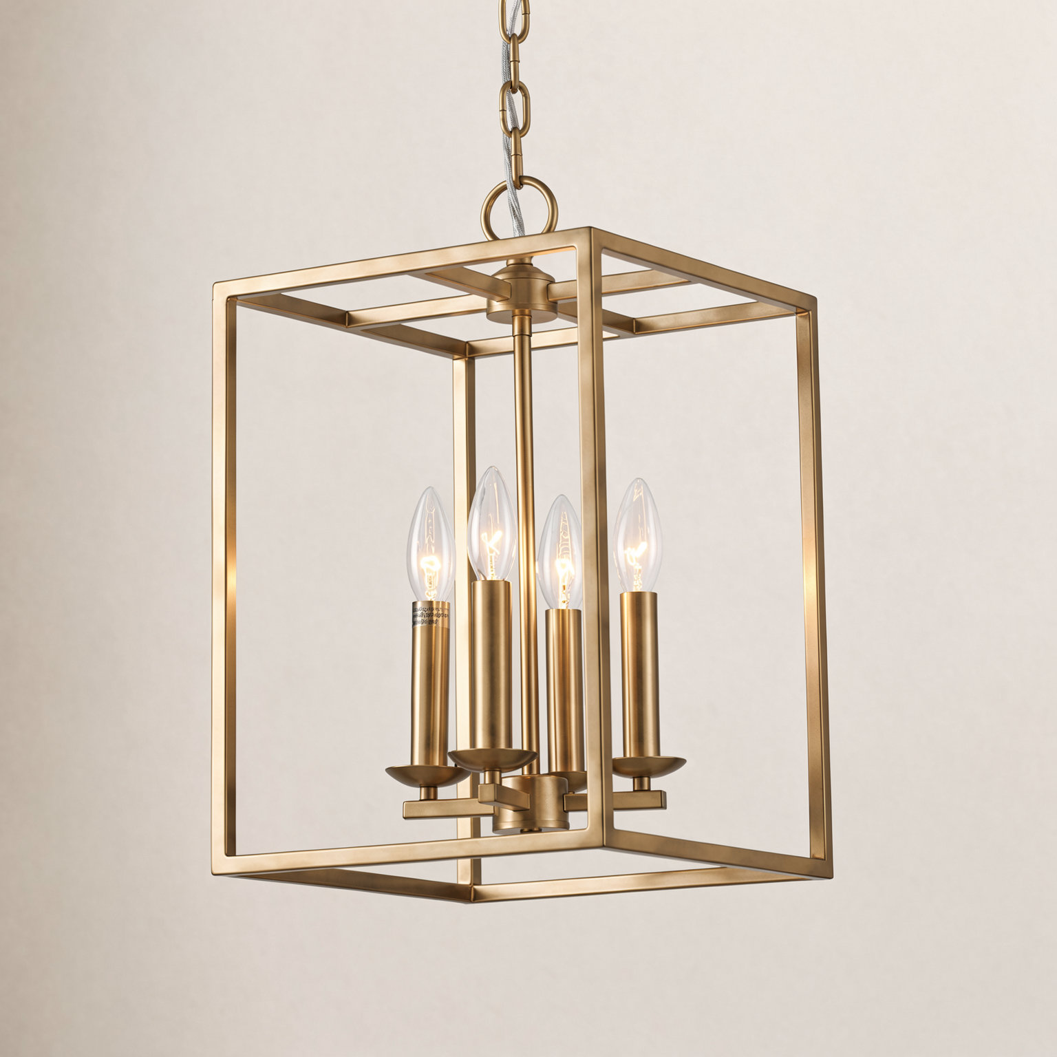 4-Light Pendant, Brass