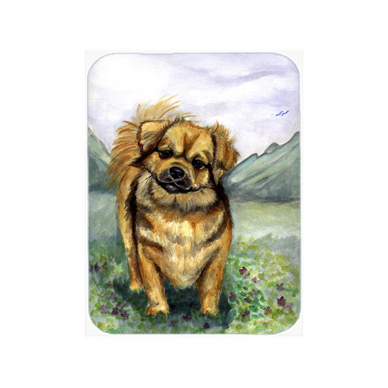 Planche à découper en verre trésors caroline Tibetan Spaniel