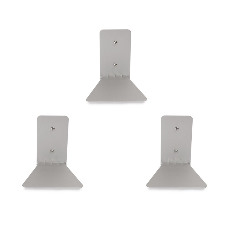 Minimalist Silver Steel Floating Wall Display Shelves, 3-Piece Set