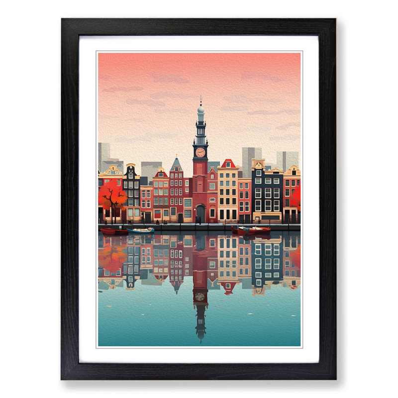 Amsterdam Minimalism No.2 1 Piece Single Picture Frame Wall Art, 64cm H x 46cm W x 2cm D, Black