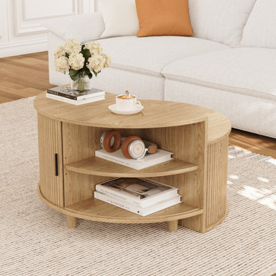 Table basse ronde avec rangement