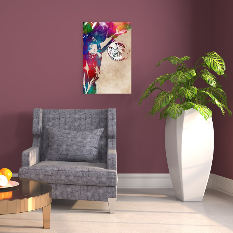 «Vibrant Discus Throw», art mural contemporain, H 24 po x l 16 po