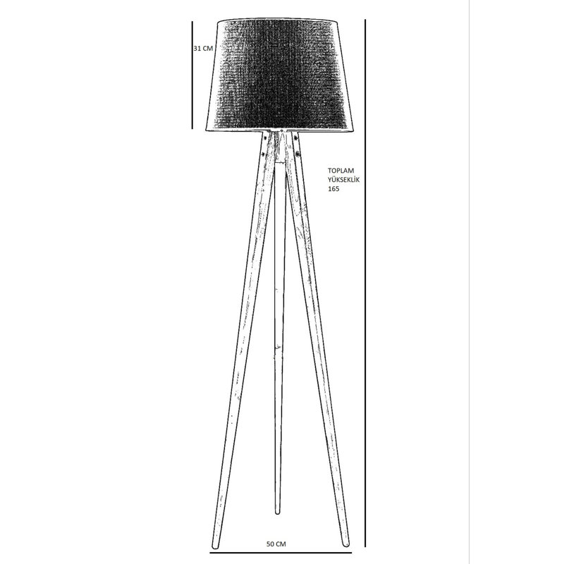 Granby 160cm Tripod Floor Lamp, Black, Brown
