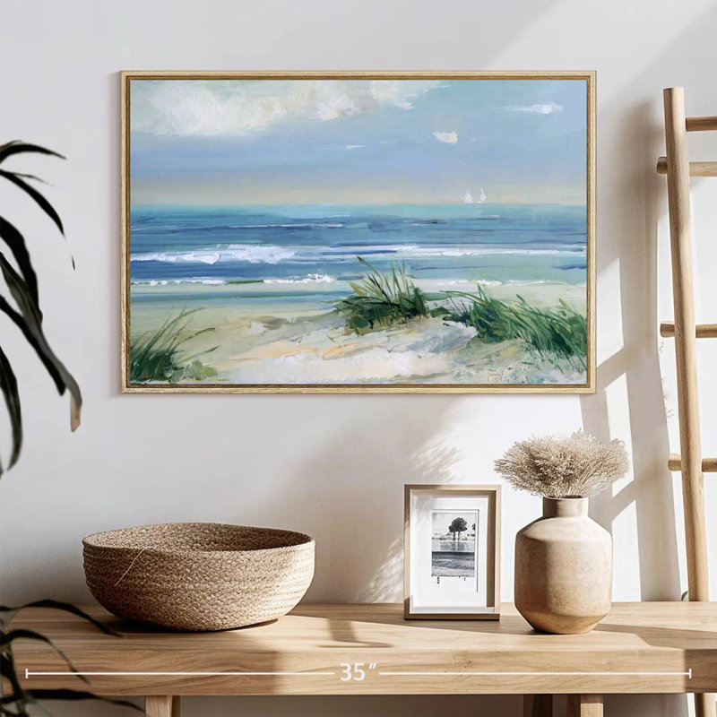 Brises côtières, Cadre flottant en bois naturel, 25 po x 17 po