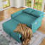 2 Seater Linen Sofa Bed-364745024
