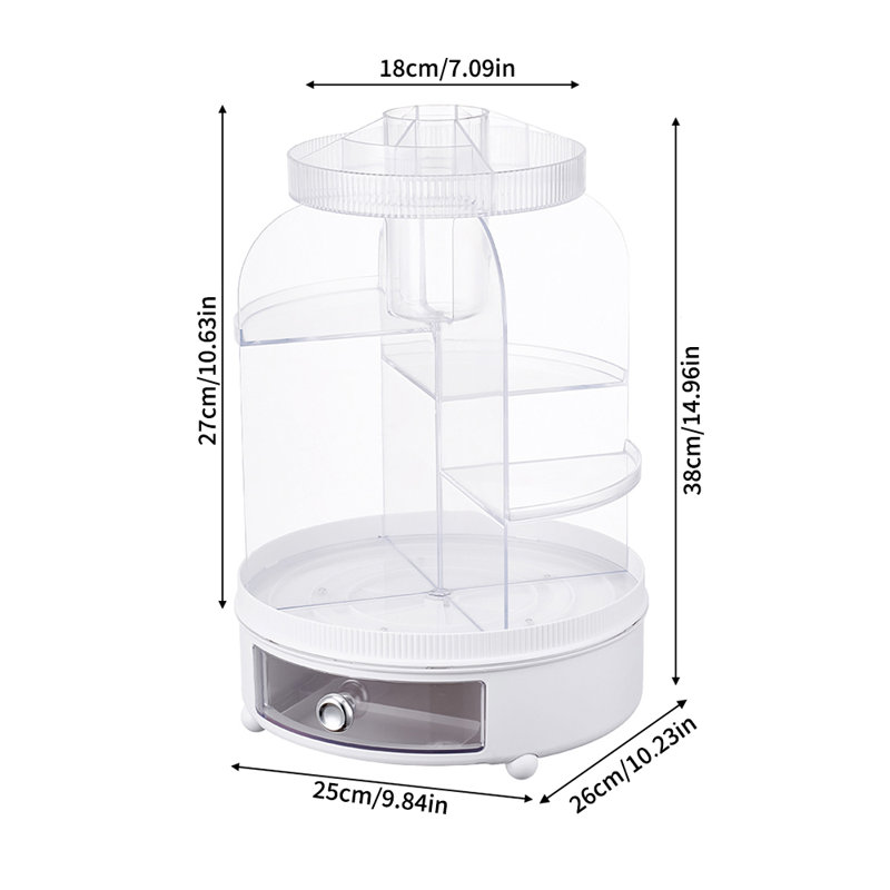 Plastic Makeup Organiser, White