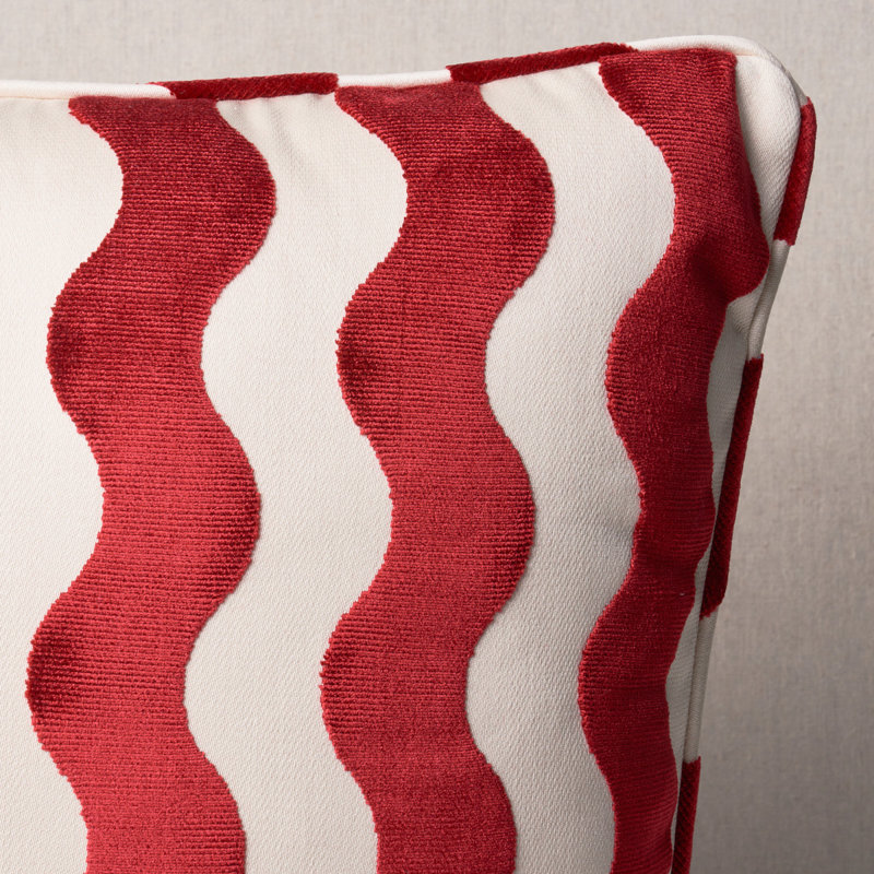 Schumacher x Miles Redd The Wave Velvet Pillow, 22'' x 22''