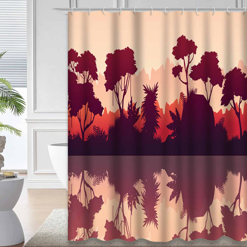 Rideau de douche à 12 crochets Scenery, L 72 po x l 72 po