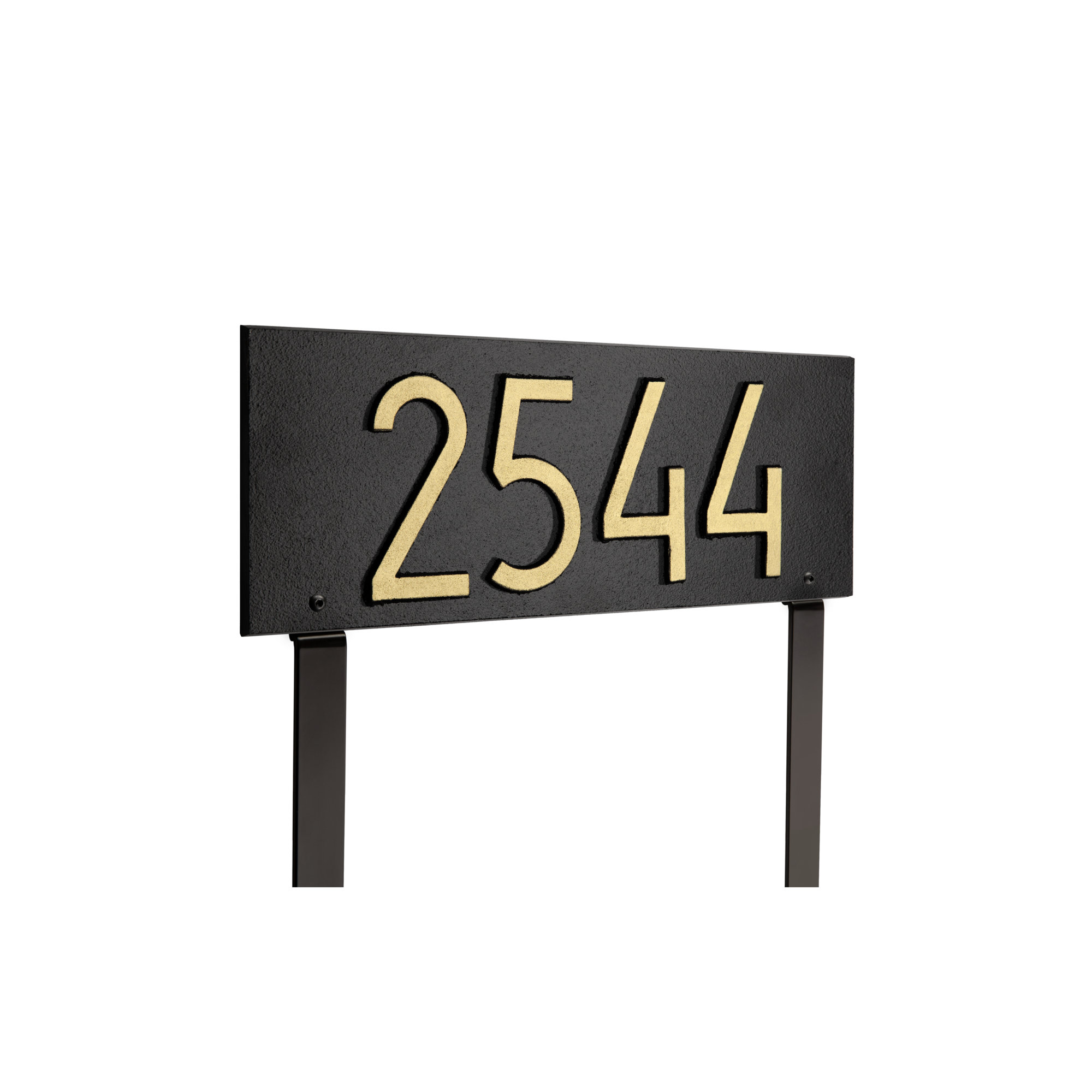 Mid-century Modern Rectangle Wall Plaque, Black/Gold, Yes