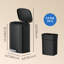 12 L Kitchen Bin, Rubbish Bin, Stainless Steel Trash Bin, Soft Close, Step-On Pedal, Removable Inner Bucket, Black-135752576