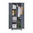 Broom Storage Cabinet With Locking Doors And Shelves, 65" H Metal Storage Cabinet With Hanging Rod & S-Hooks, Cleaning Tool Storage Cabinet Grey-1107023550