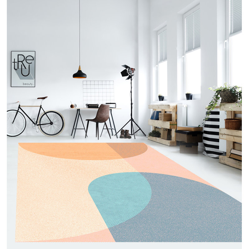 Kyperounta Vinyl Machine Printed Area Rug, Rectangle 5'3" x 7'10.5"