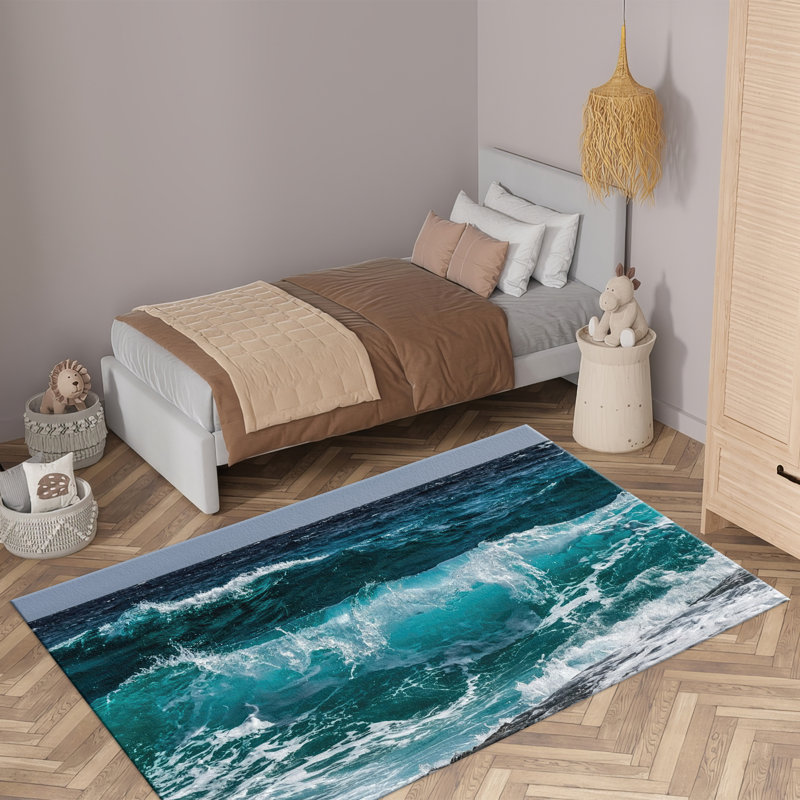 Modern Abstract Printed Rug with Soft Pile - Luxurious Indoor Floor Covering with Vibrant Color Palette and Unique Artistic Design Theme