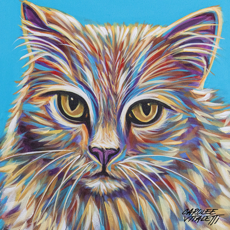 Pastel Cats II - Wrapped Canvas Painting, 122cm H x 122cm W x 3.8cm D