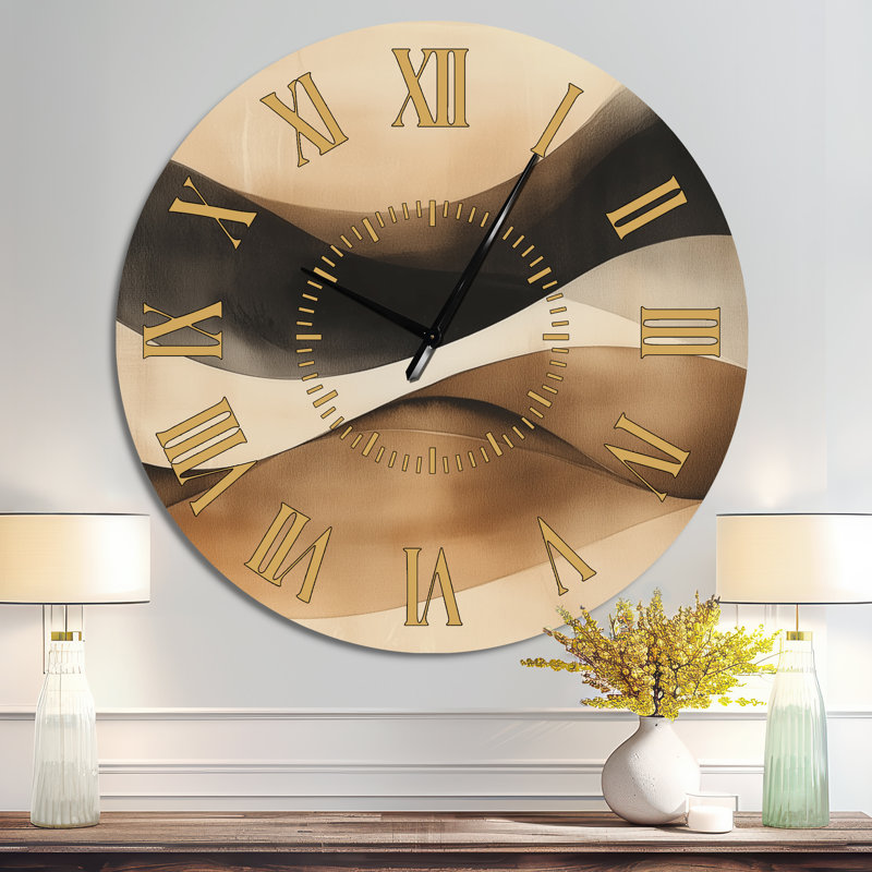 Neola II - Horloge murale géométrique ronde en métal, Surdimensionné
