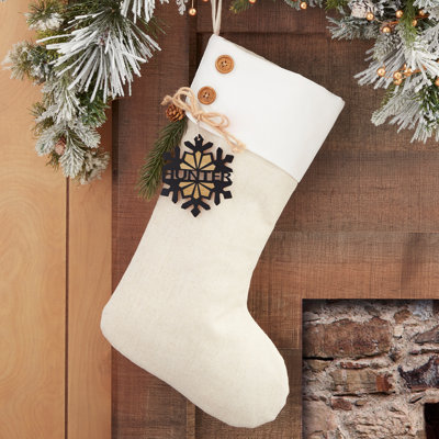 Chaussette de Noël familiale flocon de neige à personnaliser