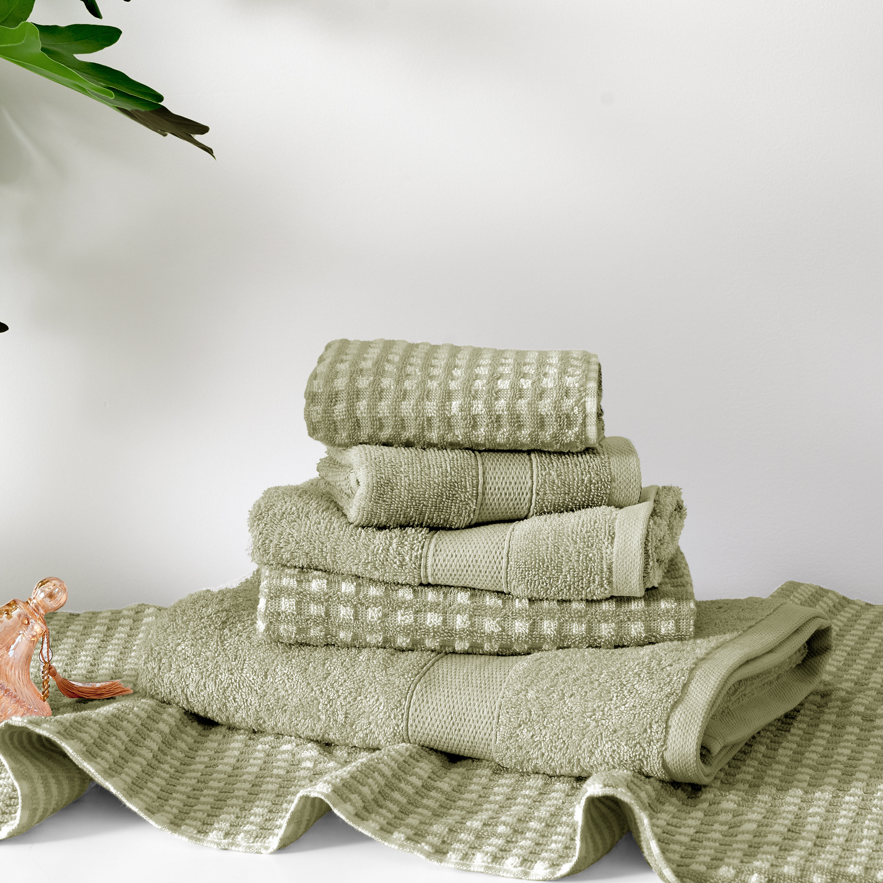 6 Piece 100% Cotton Towel Set Ebern Designs Color: Surf