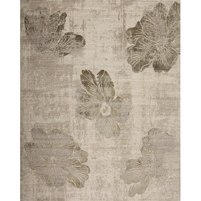 Mayfair Hand Woven Silk and Wool Floral Area Rug